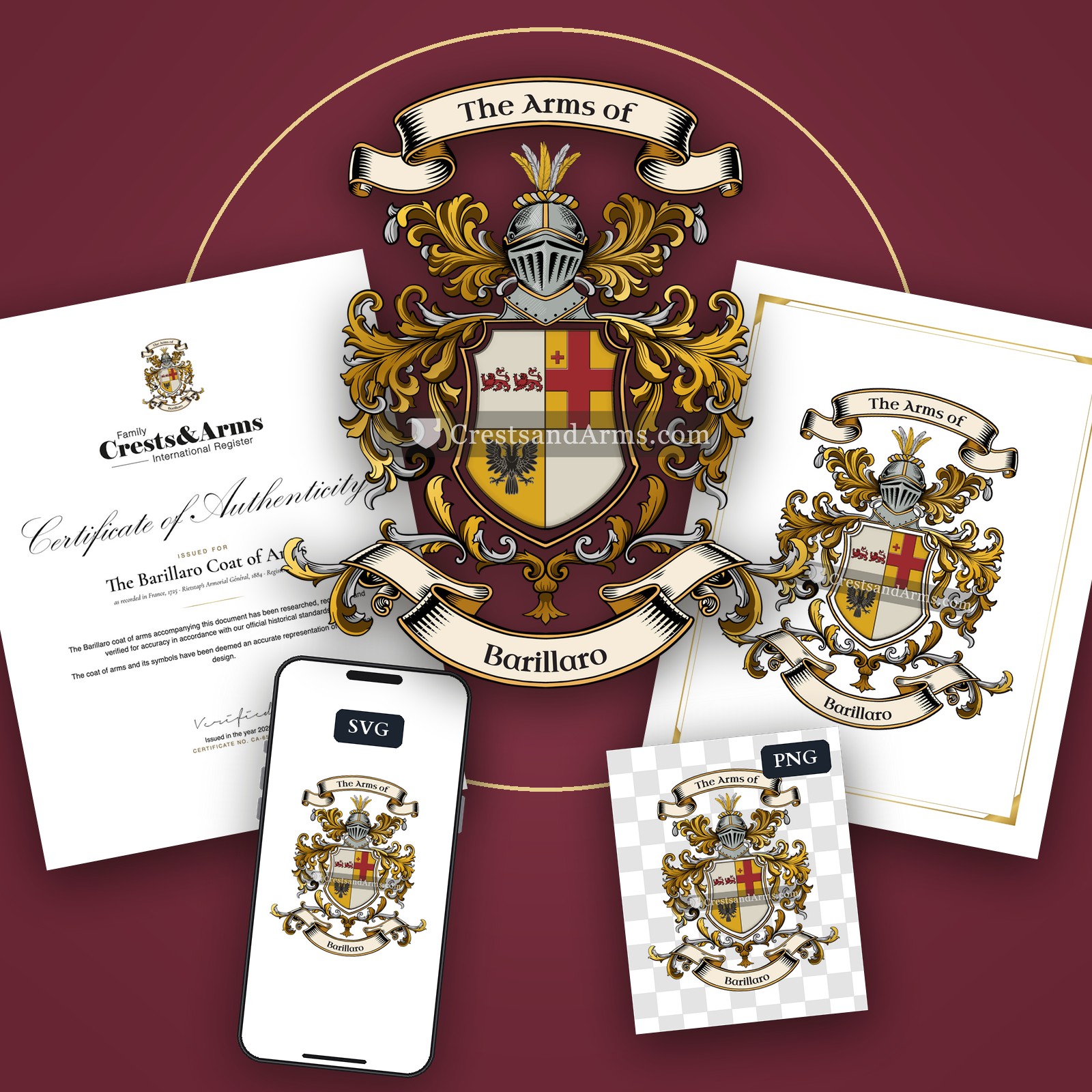 The Barillaro arms on the coat of arms — digital pack