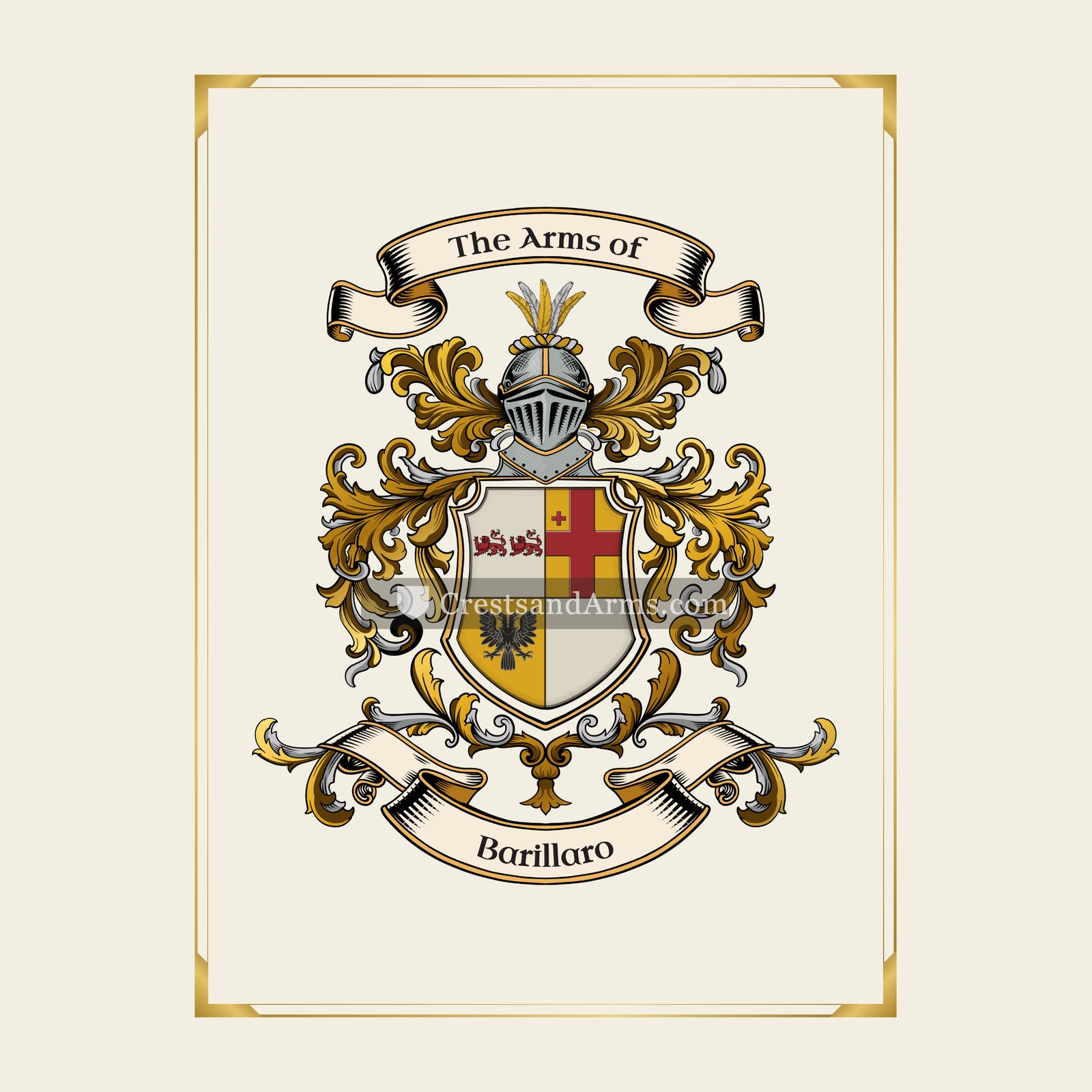 With gold border