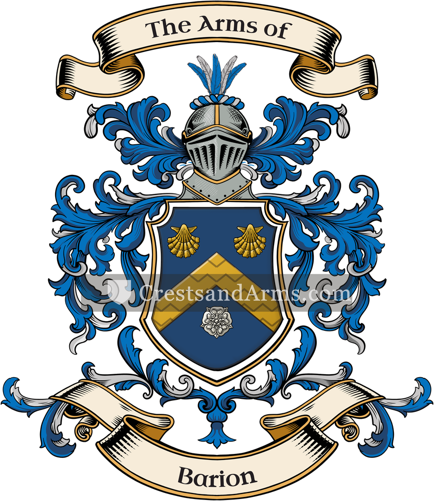 The Barion coat of arms, drawn from the recorded blazon