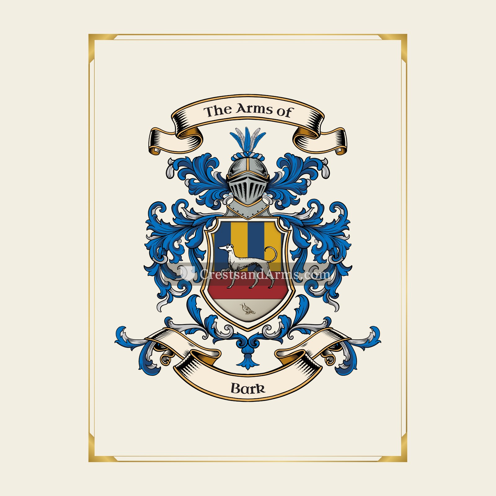 With gold border