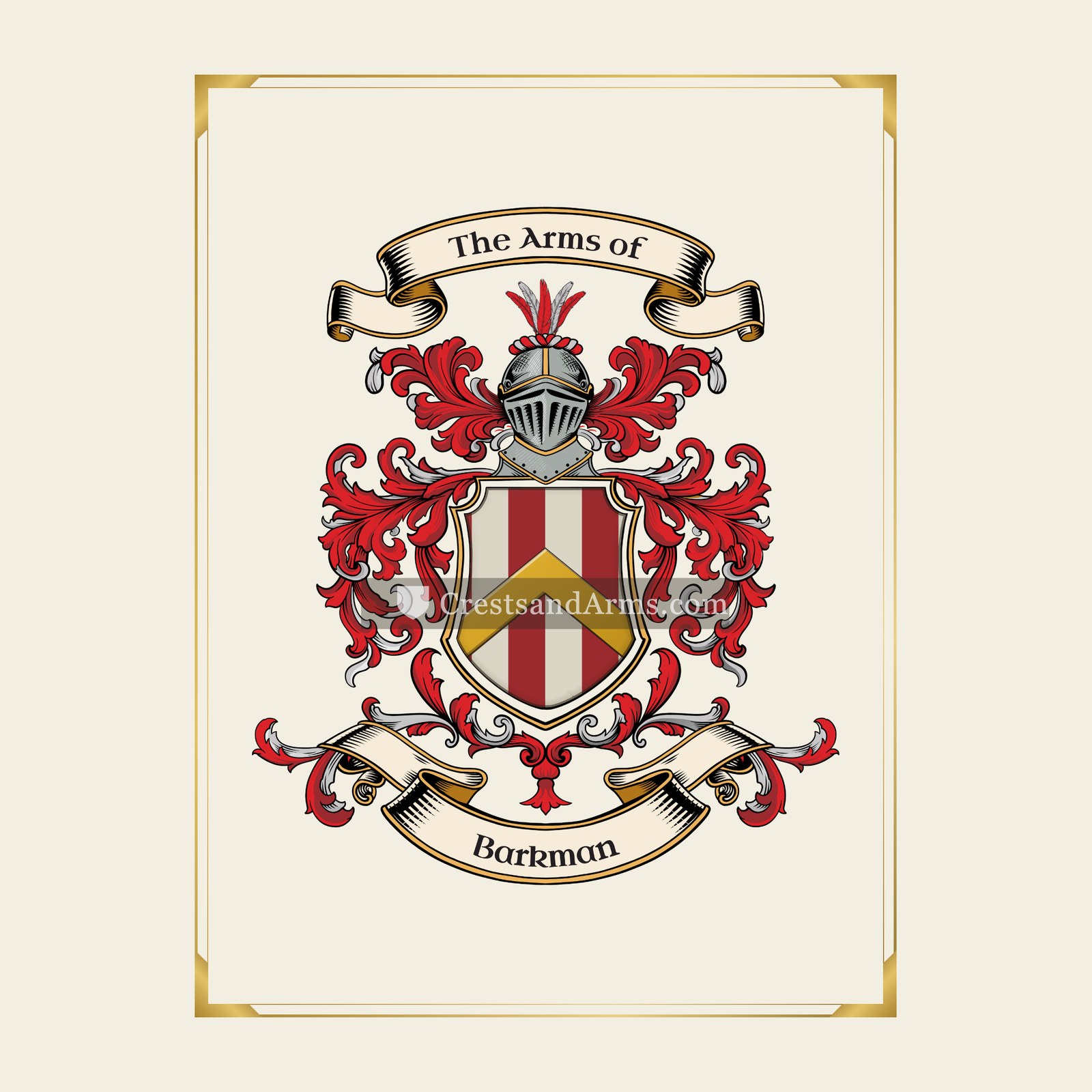With gold border