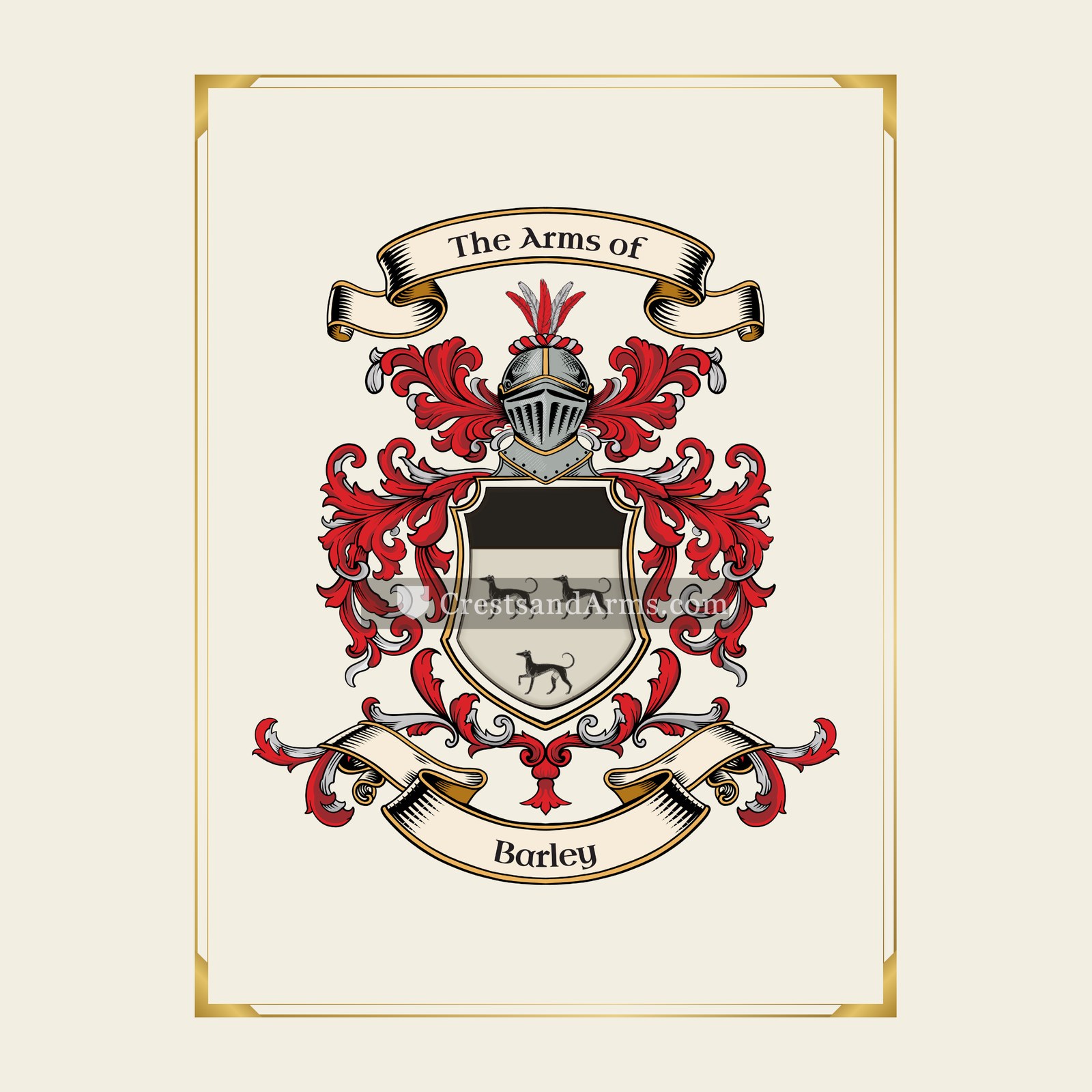 With gold border