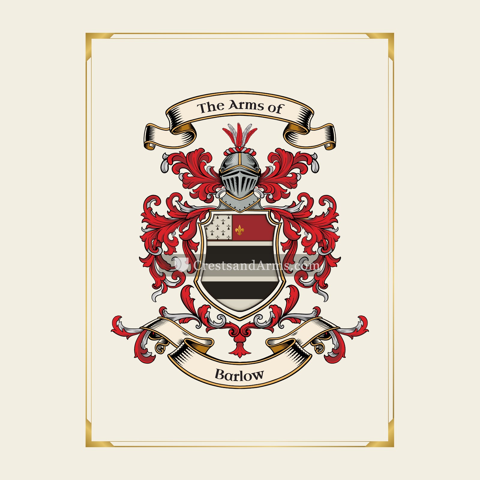 With gold border