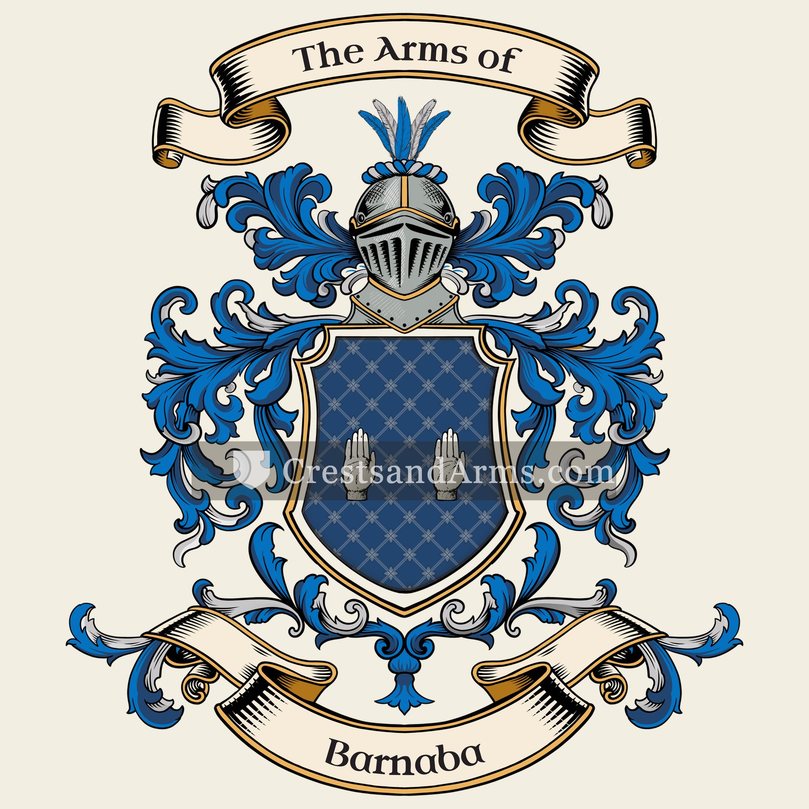 The Barnaba coat of arms, drawn from the recorded blazon