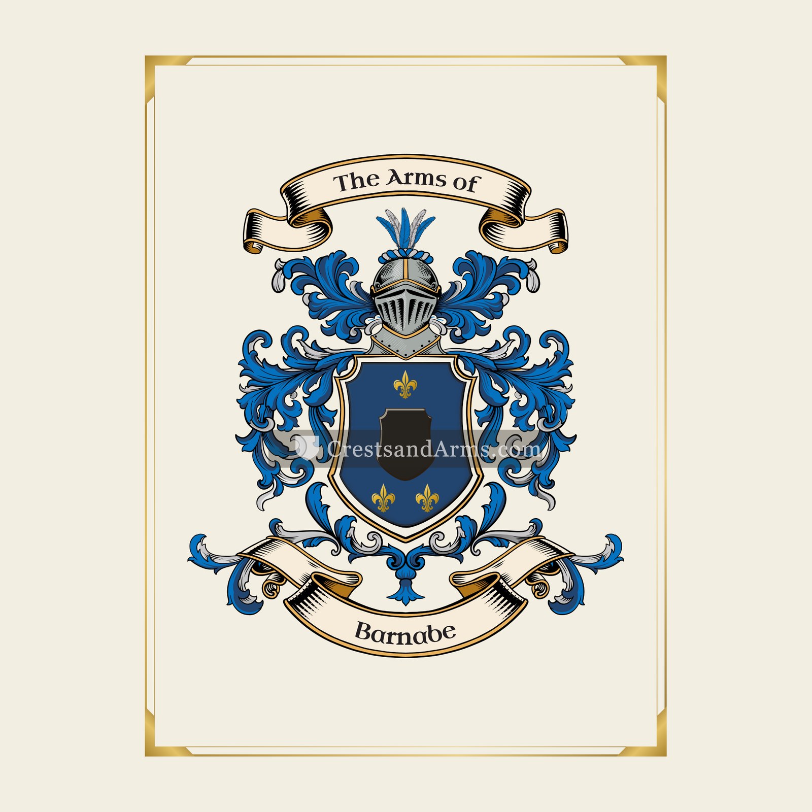 With gold border