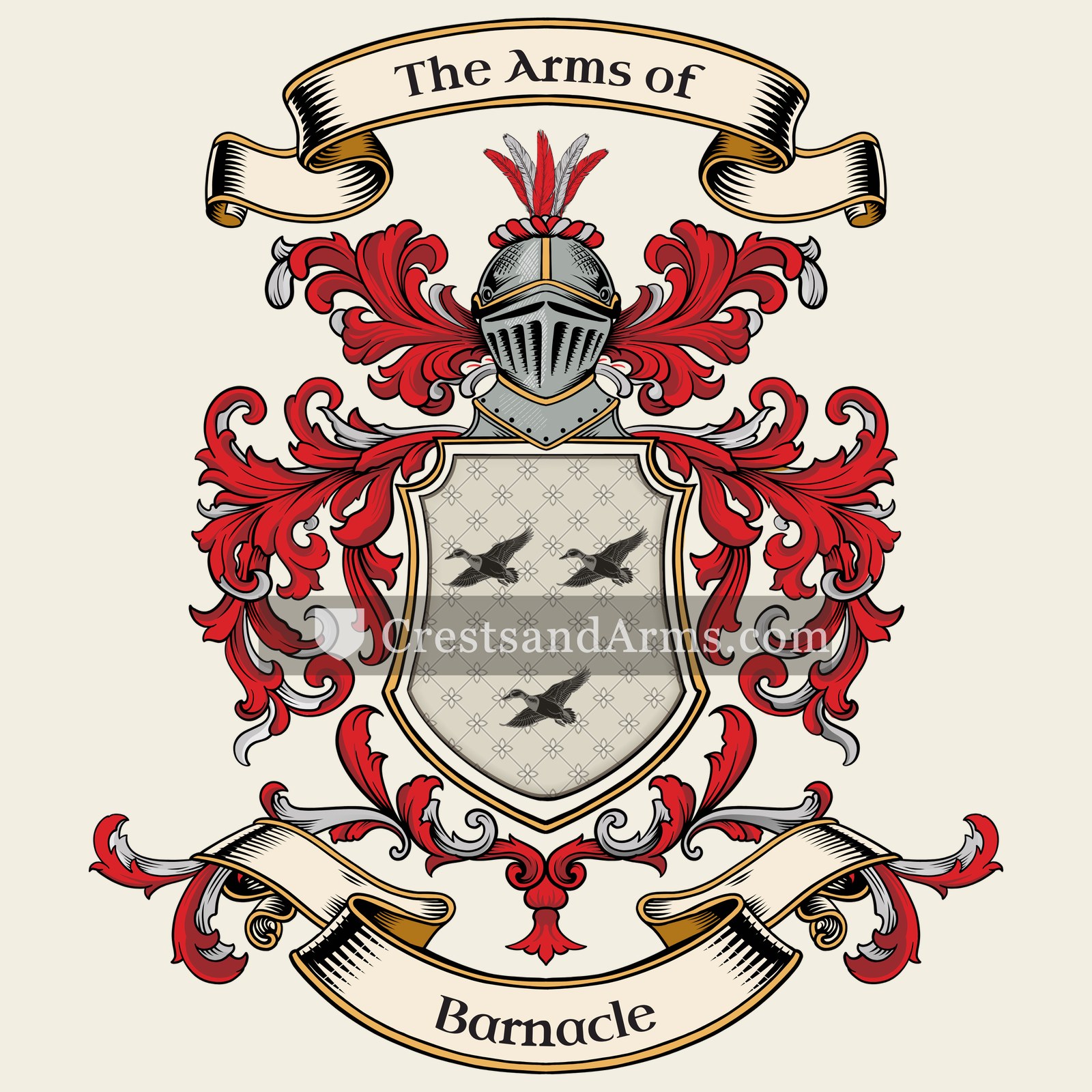 The Barnacle coat of arms, drawn from the recorded blazon