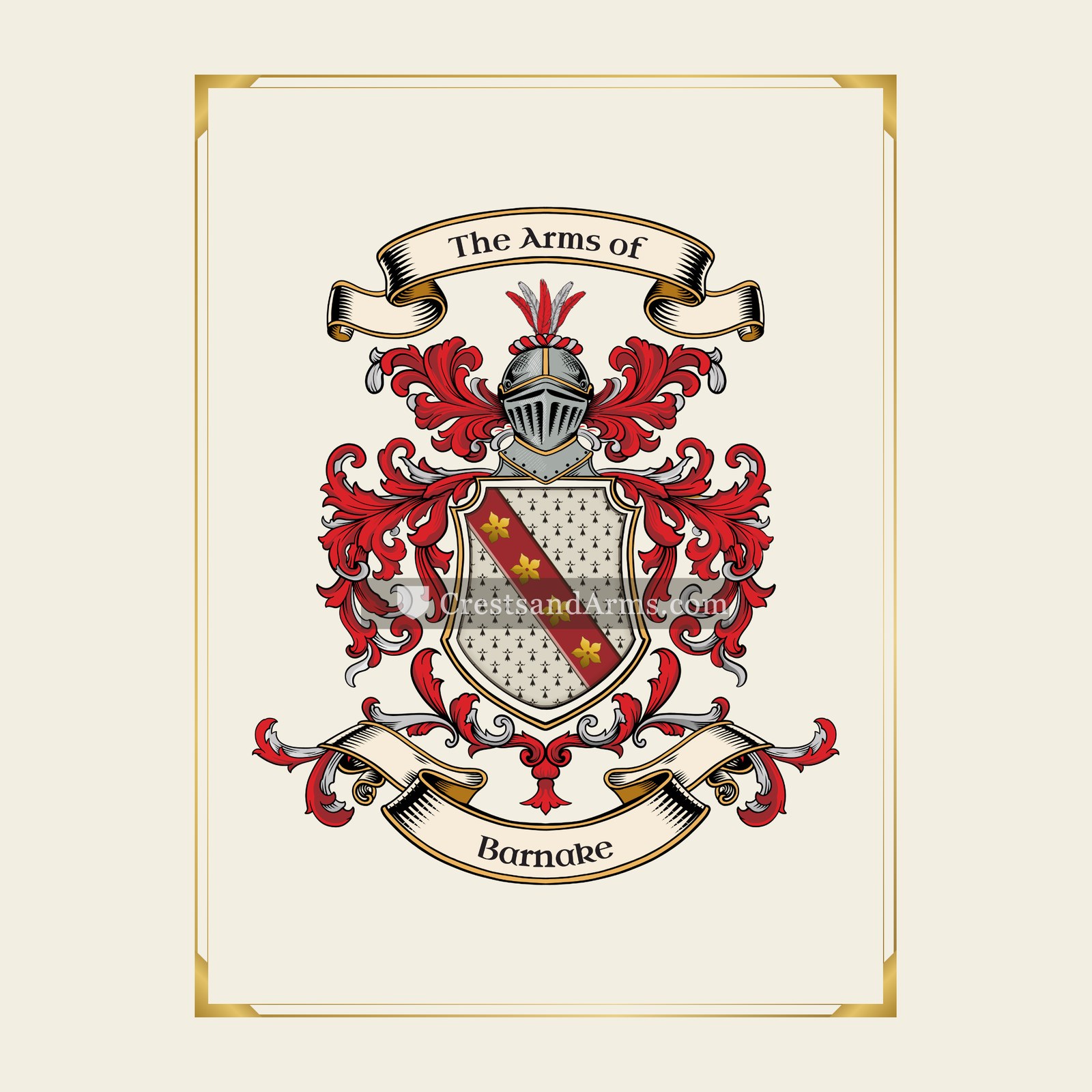 With gold border