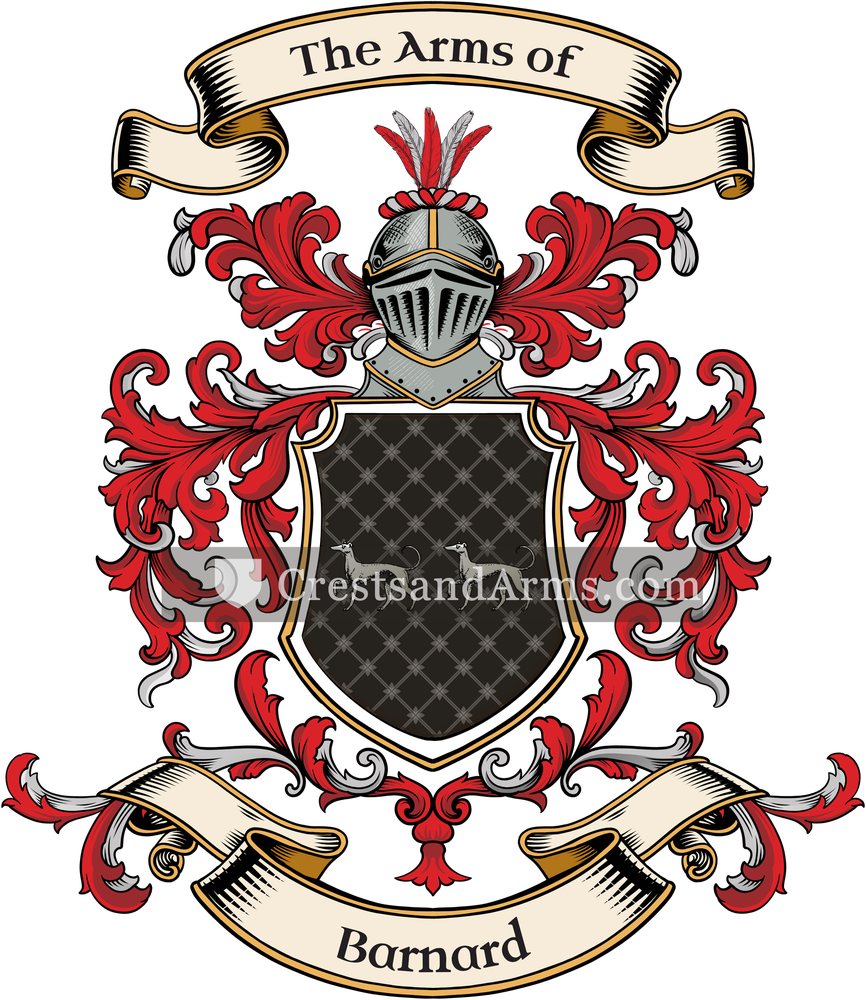 The Barnard coat of arms, drawn from the recorded blazon