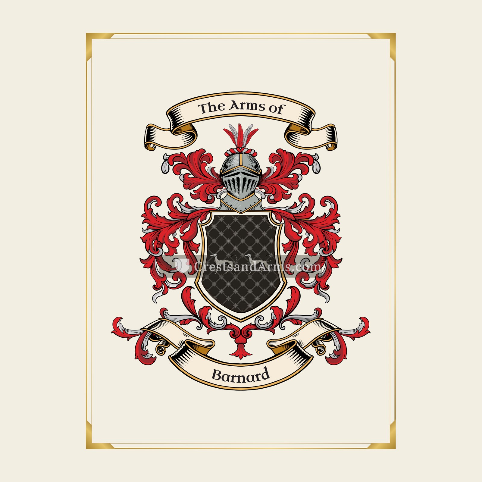 With gold border