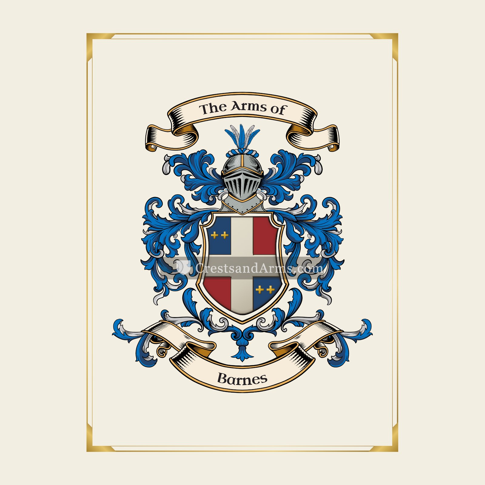 With gold border