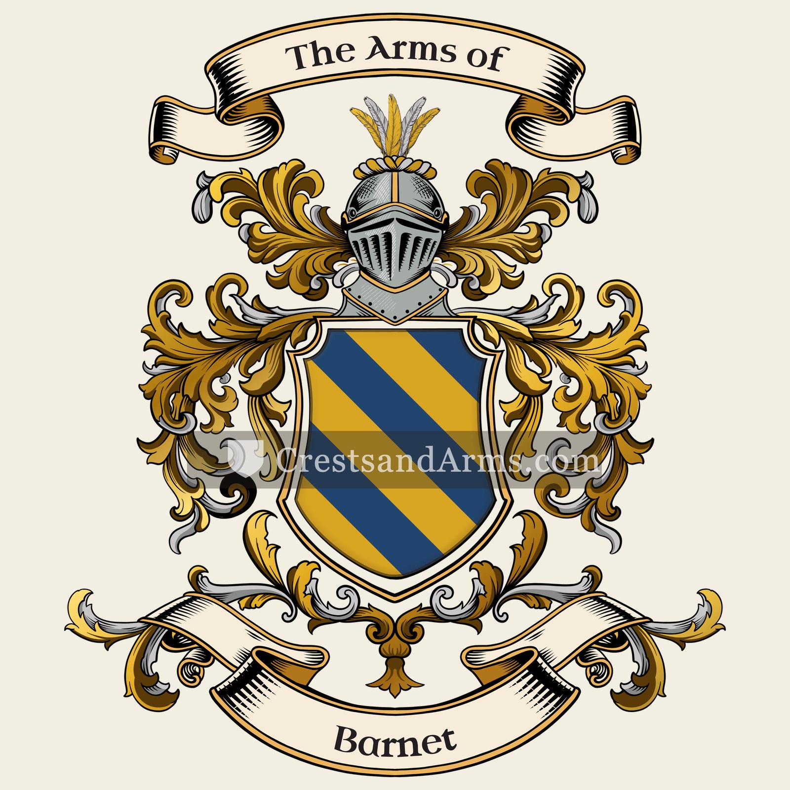 The Barnet coat of arms, drawn from the recorded blazon