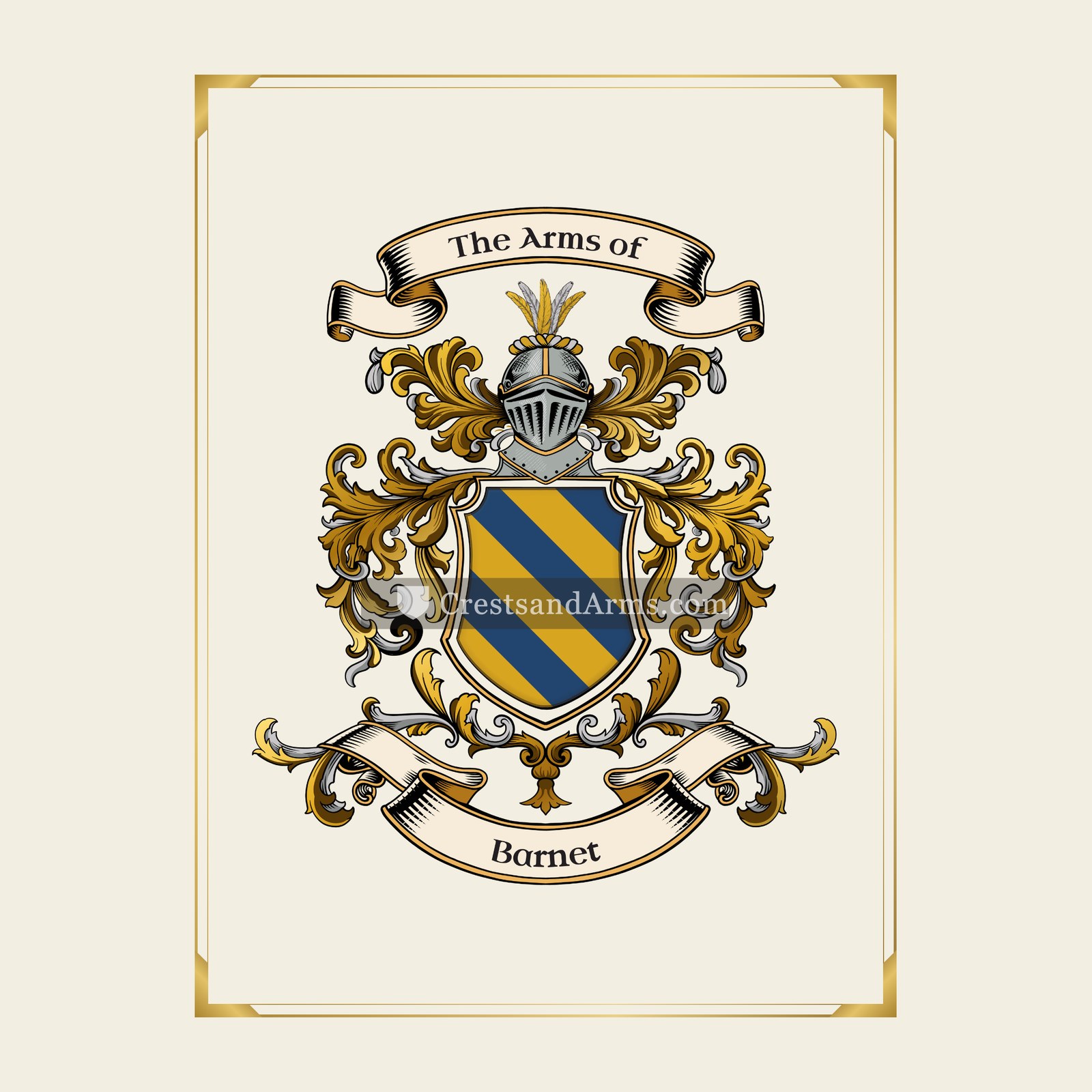 With gold border