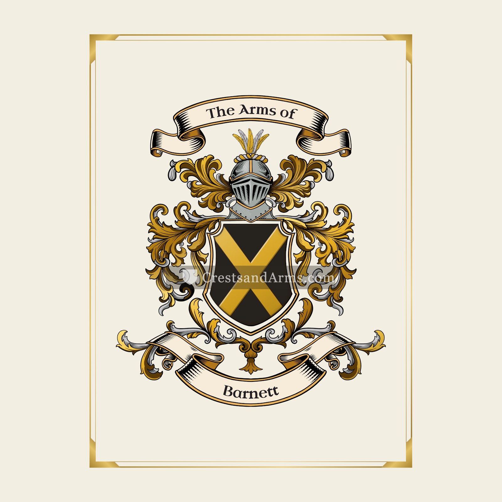 With gold border