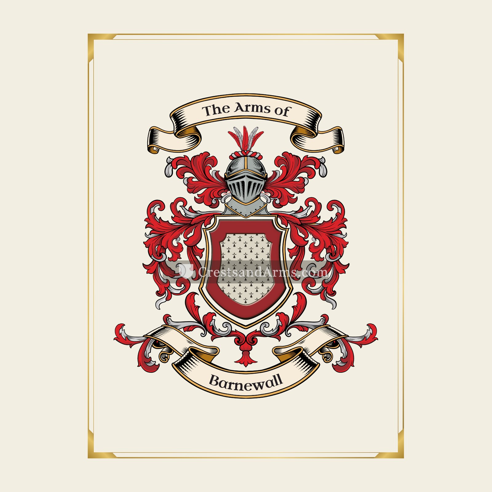 With gold border