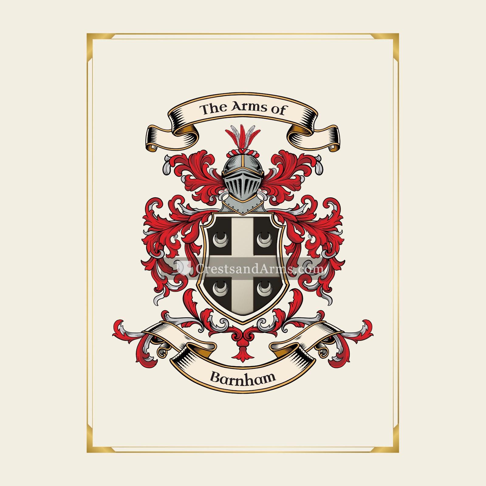 With gold border
