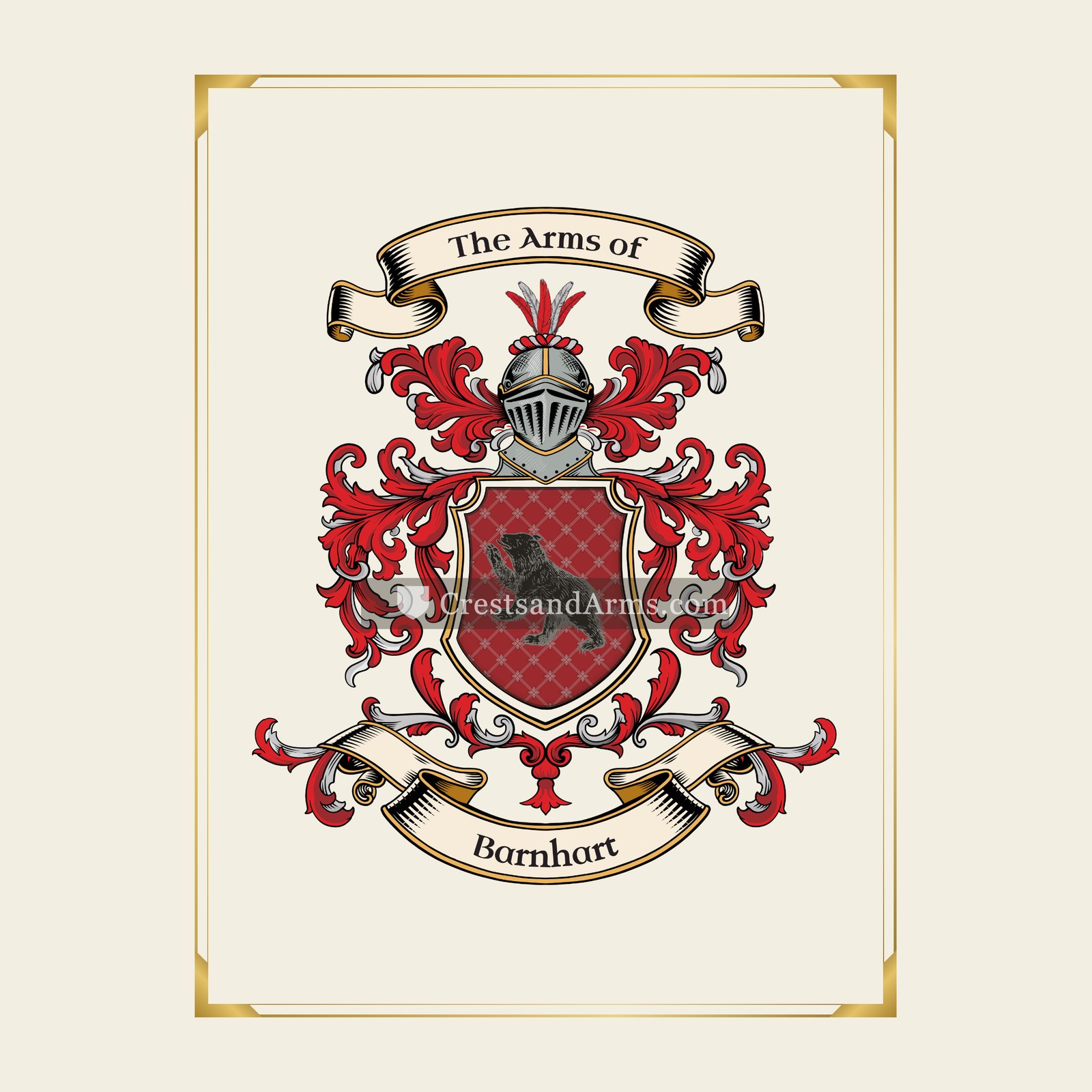 With gold border
