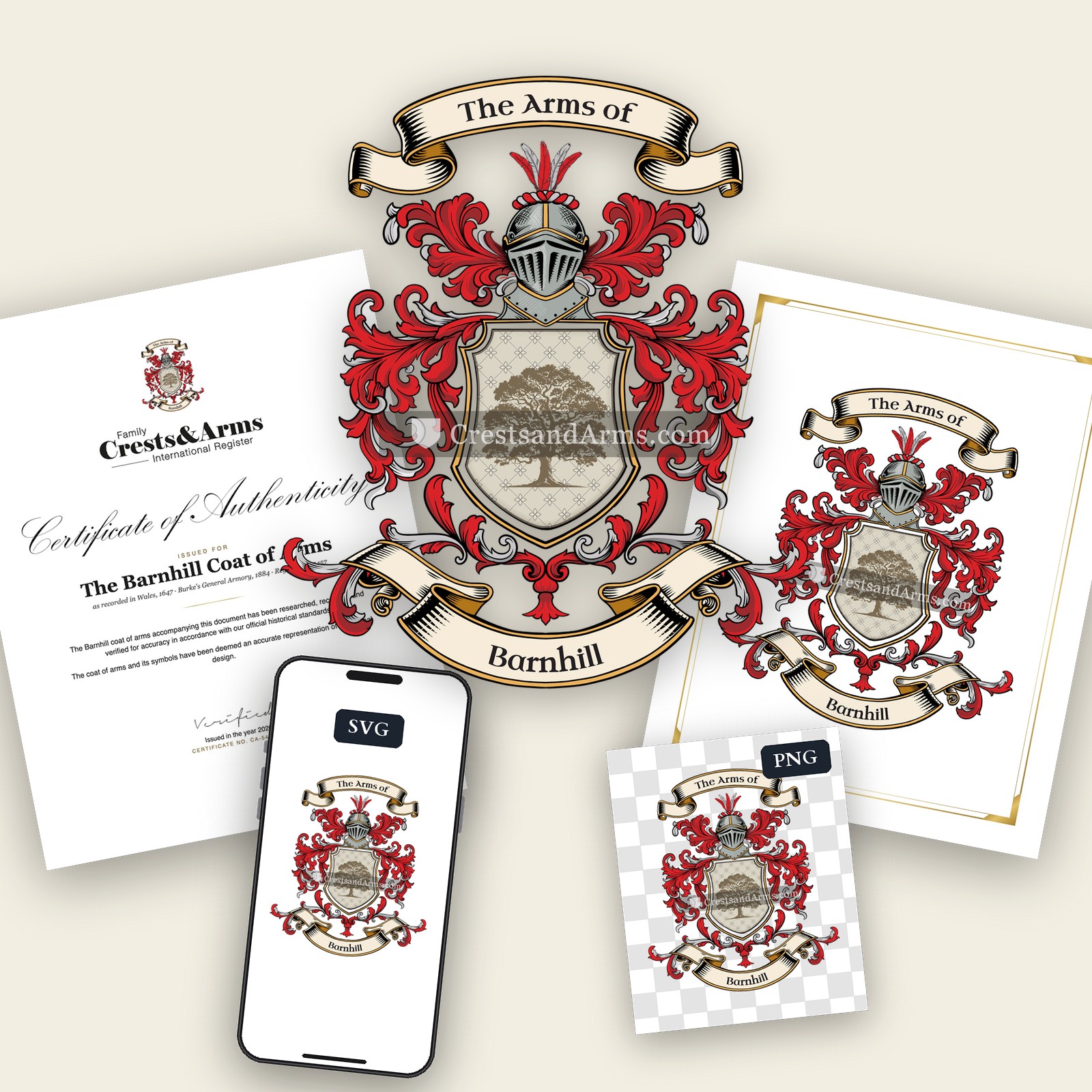 The Barnhill arms on the coat of arms — digital pack