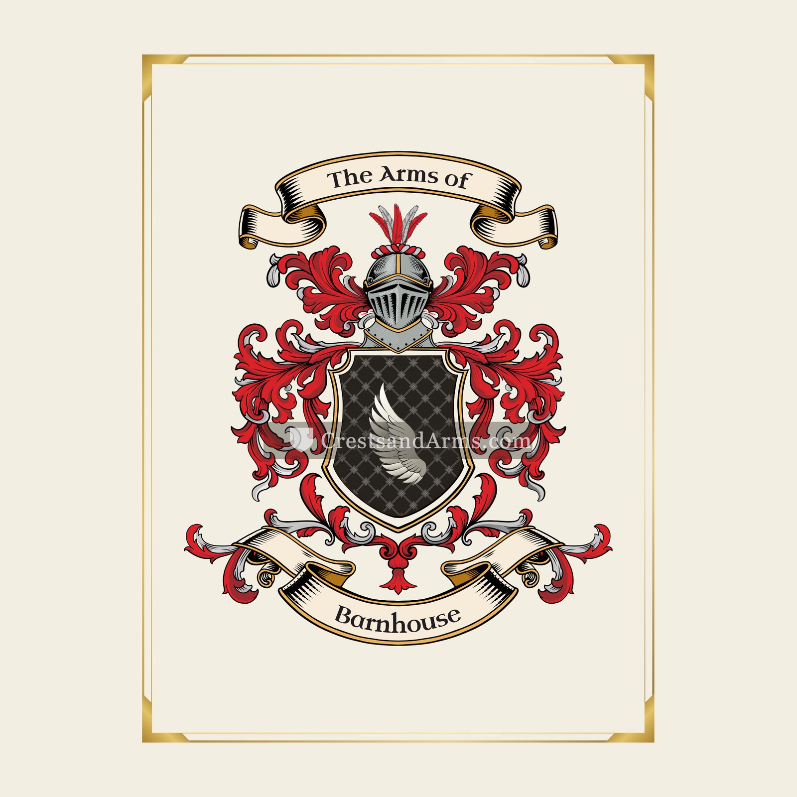 With gold border