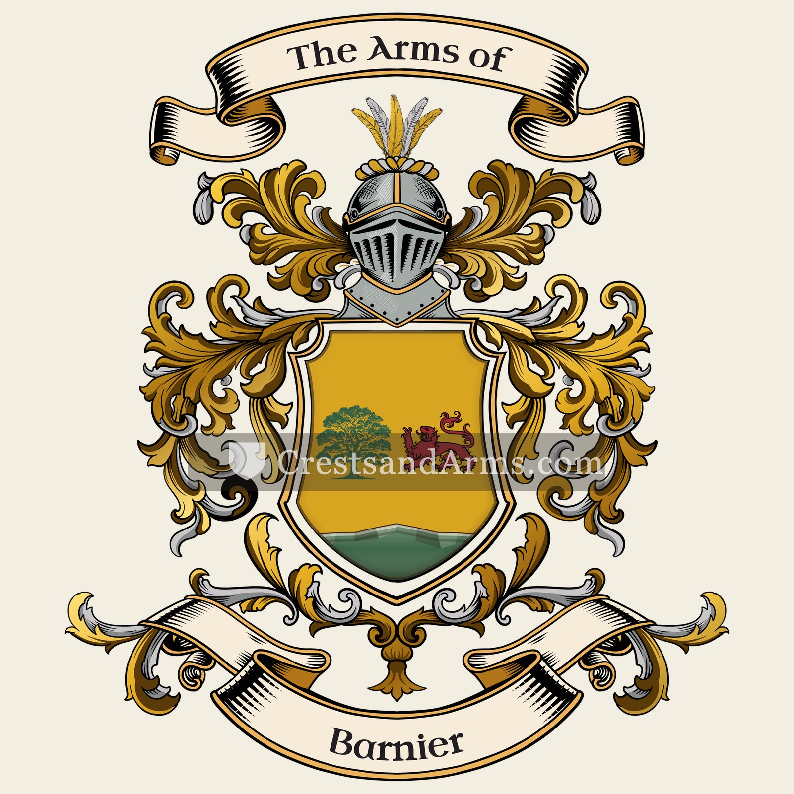 The Barnier coat of arms, drawn from the recorded blazon