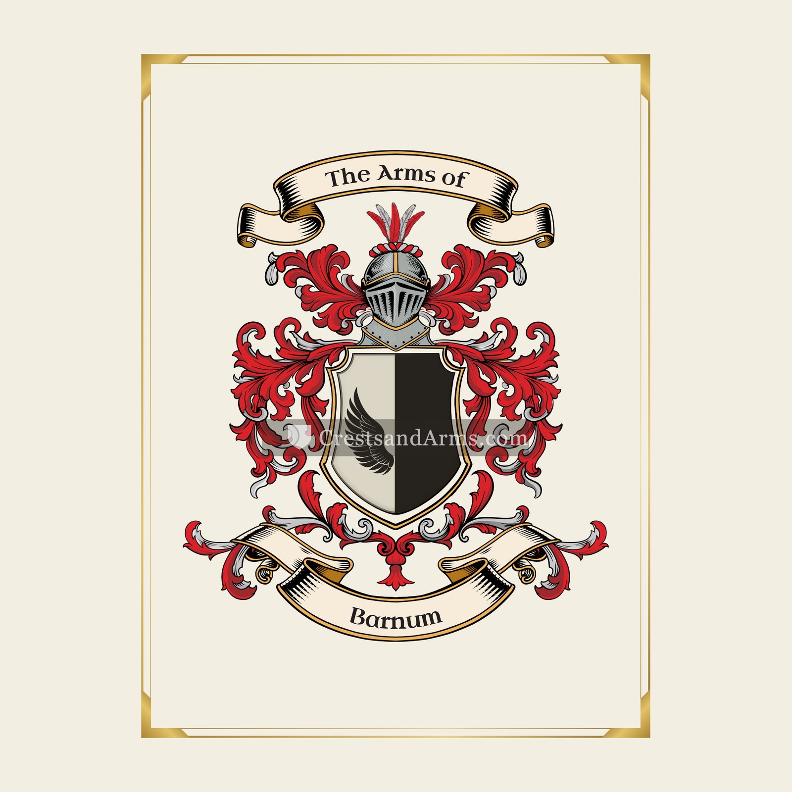 With gold border