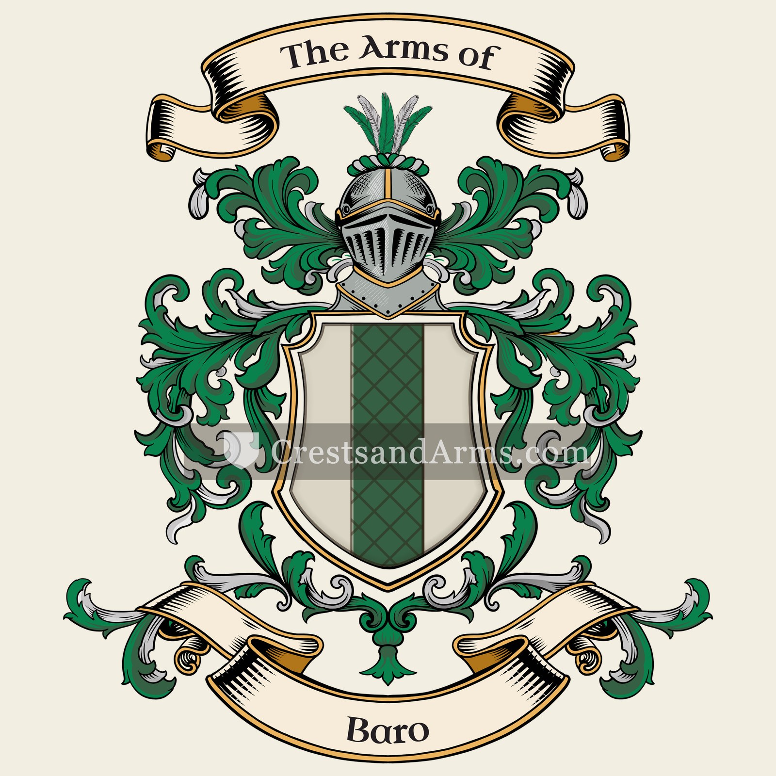The Baro coat of arms, drawn from the recorded blazon