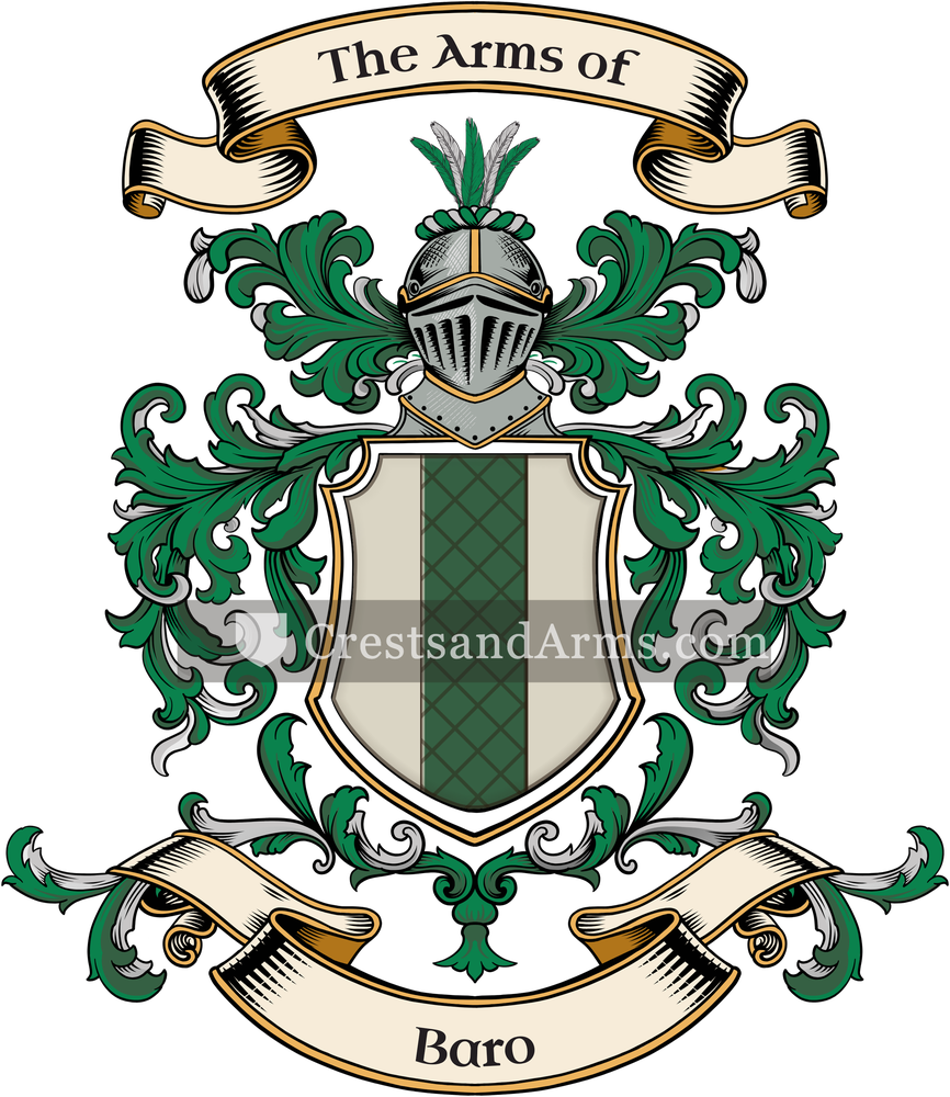 The Baro coat of arms, drawn from the recorded blazon