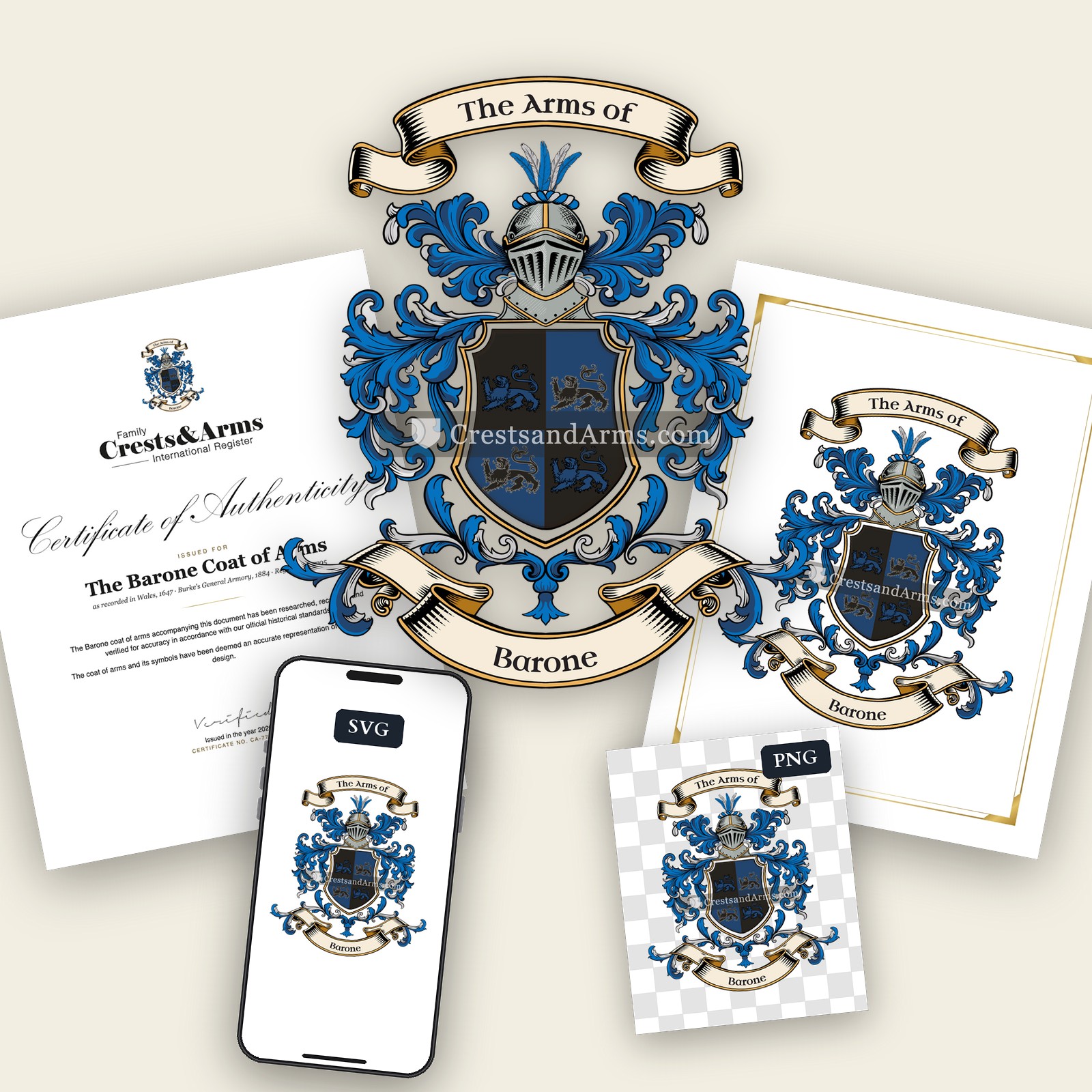 The Barone arms on the coat of arms — digital pack