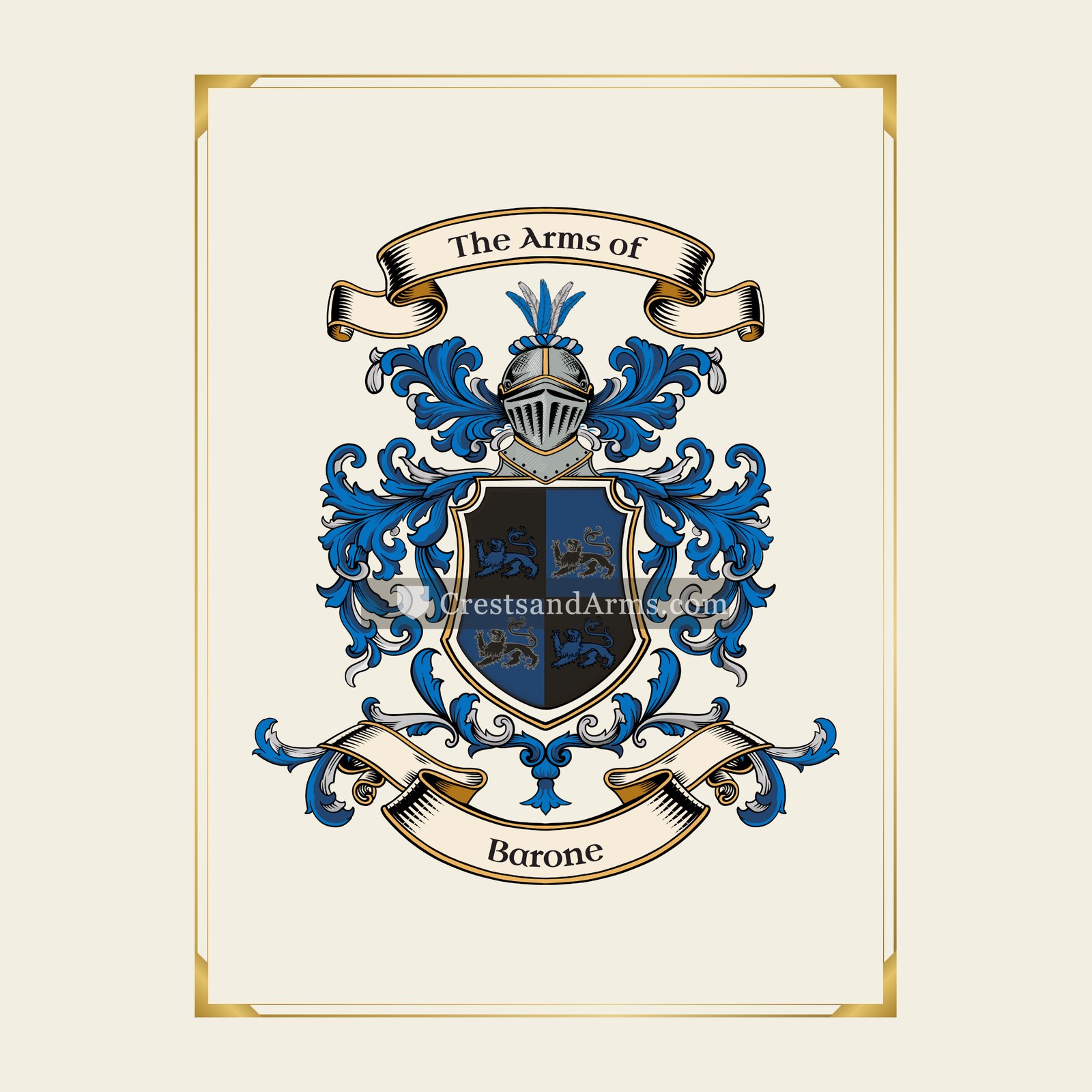 With gold border