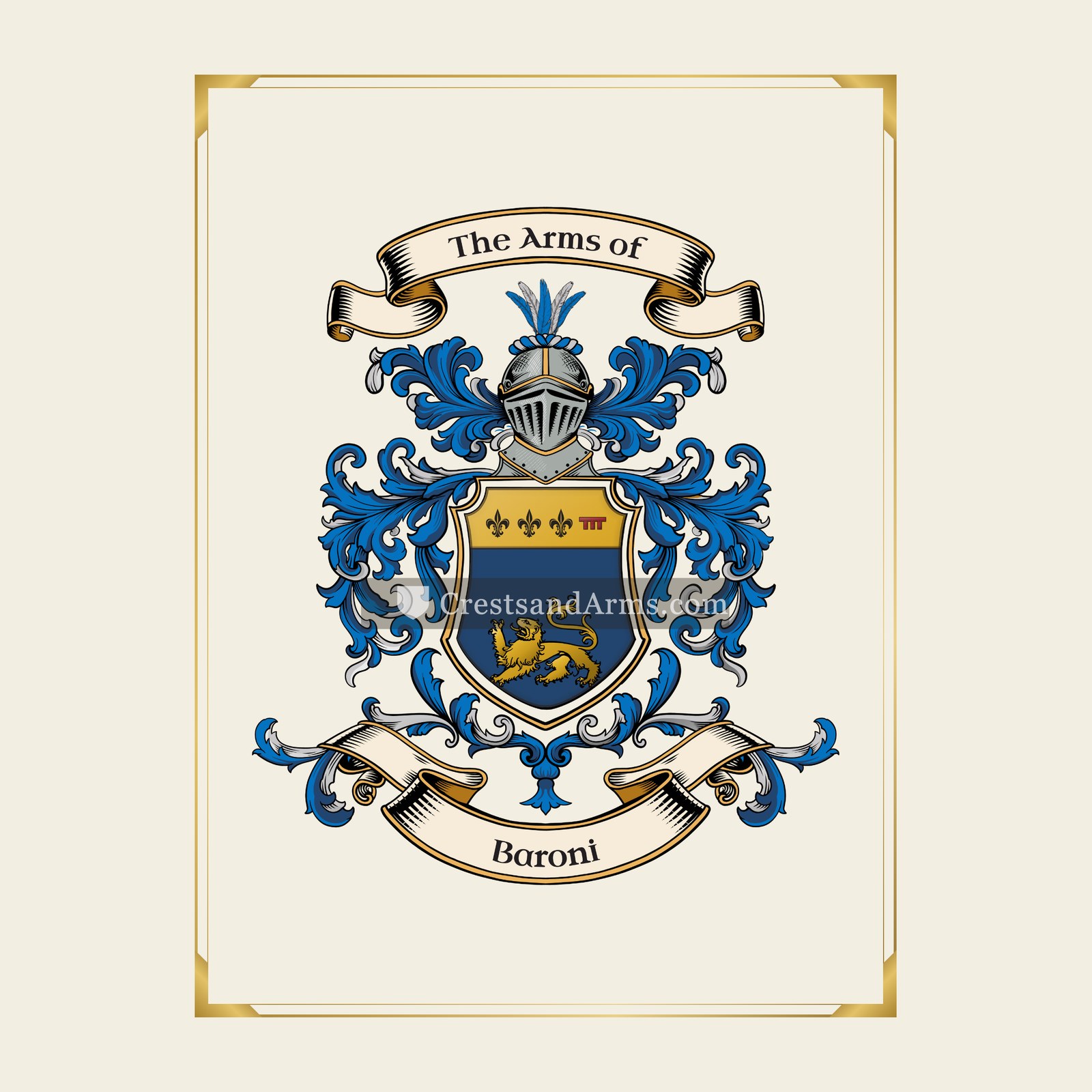 With gold border