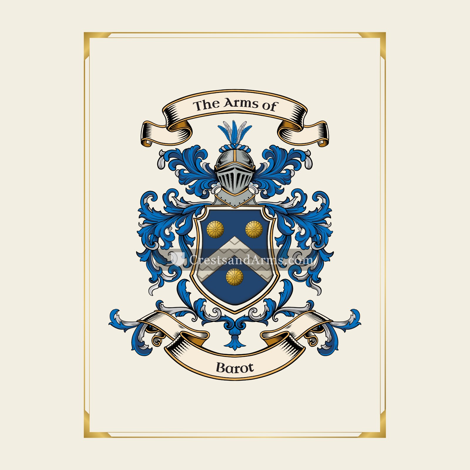 With gold border