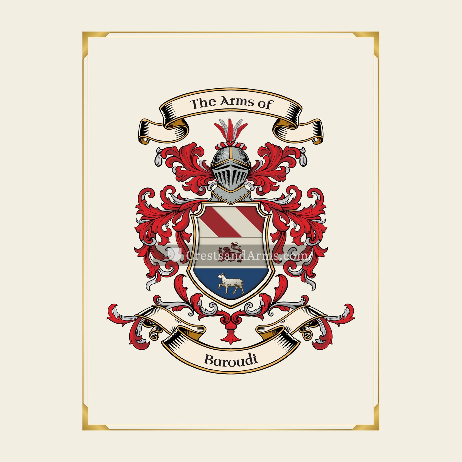 With gold border