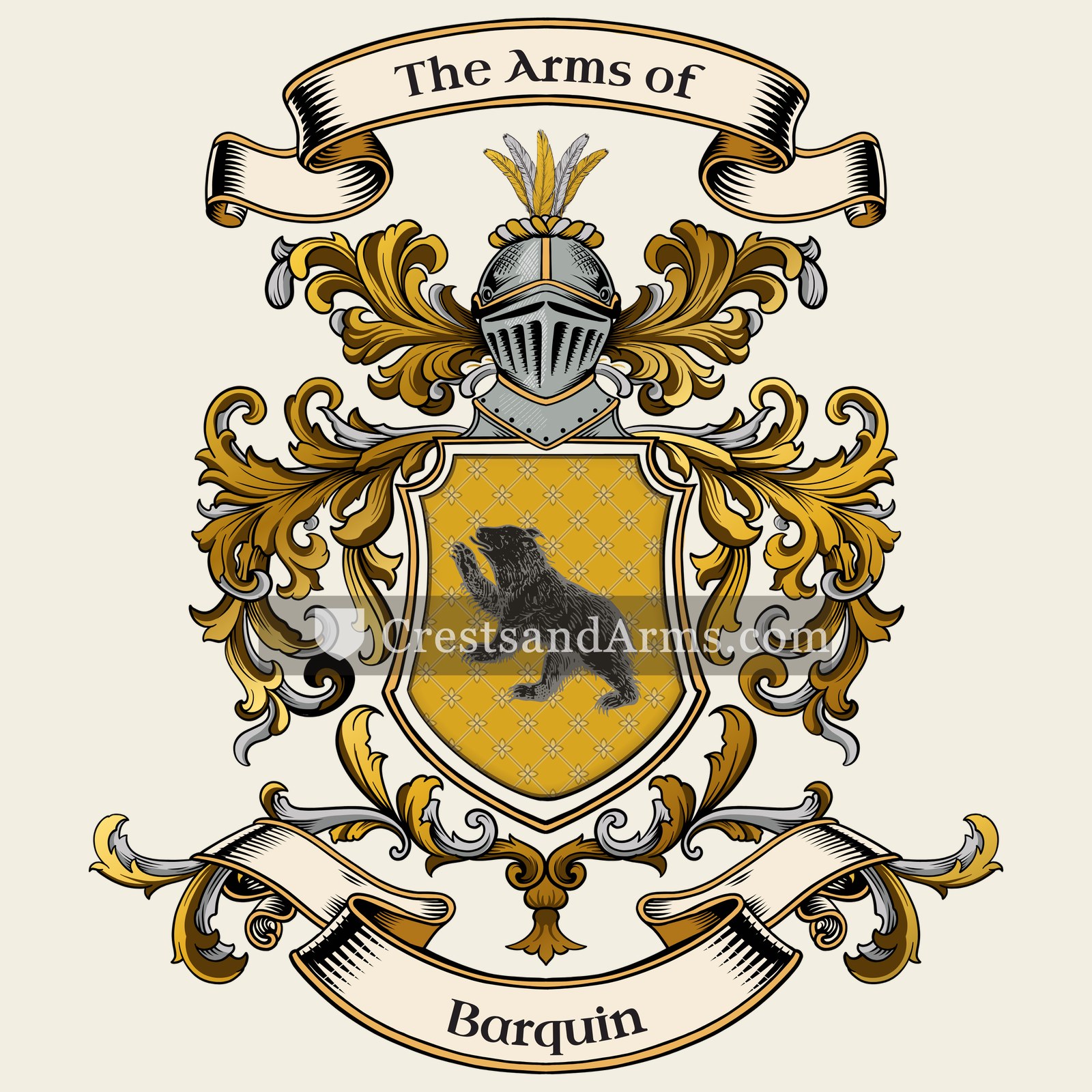 The Barquin coat of arms, drawn from the recorded blazon