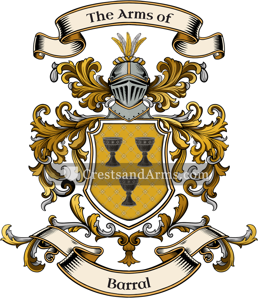 The Barral coat of arms, drawn from the recorded blazon