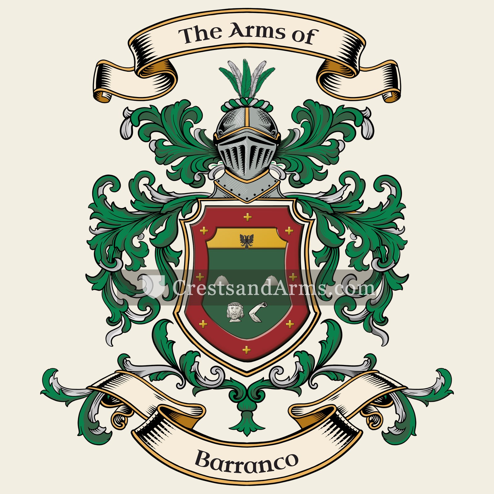 The Barranco coat of arms, drawn from the recorded blazon