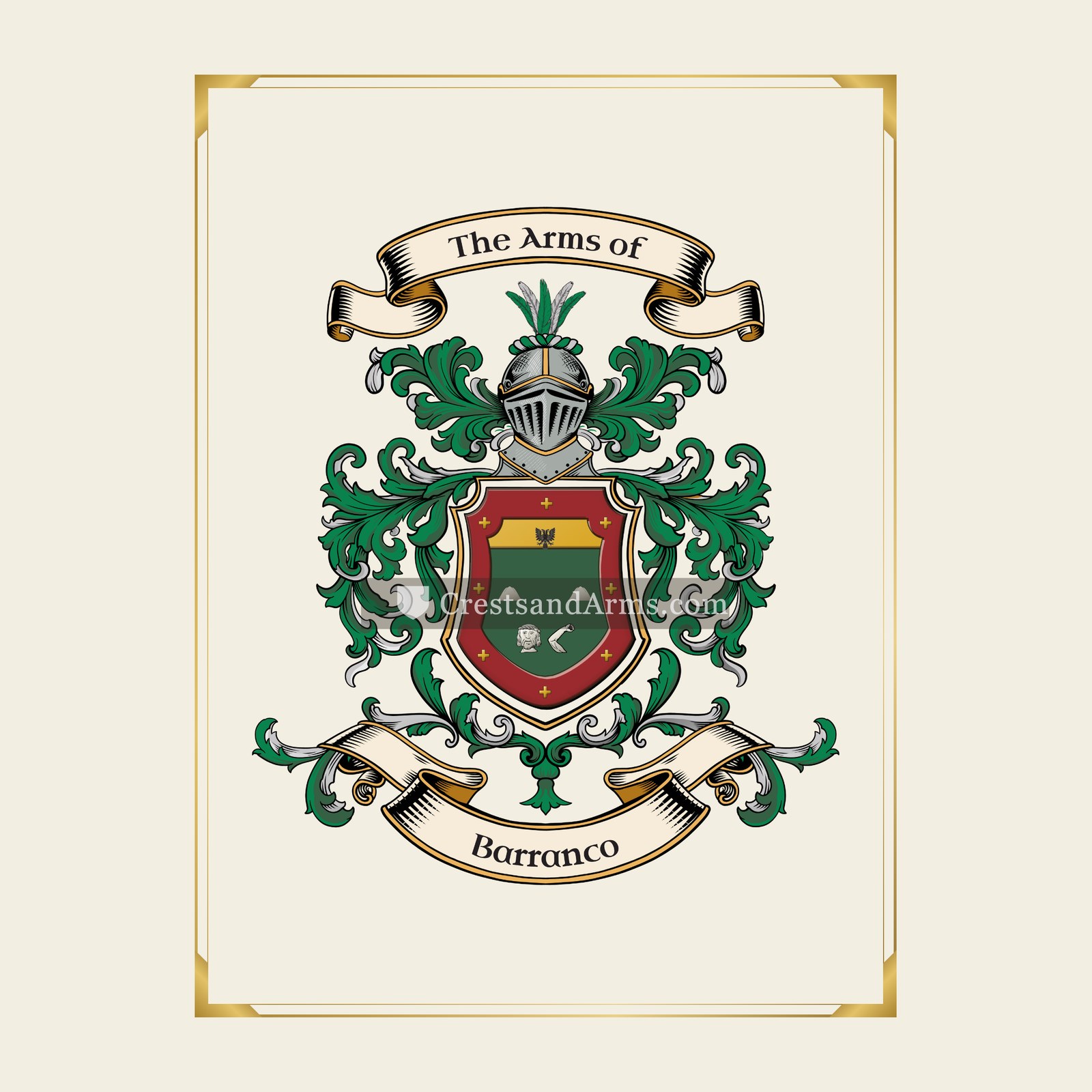 With gold border