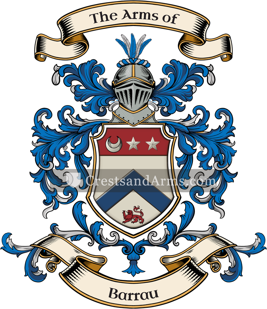 The Barrau coat of arms, drawn from the recorded blazon