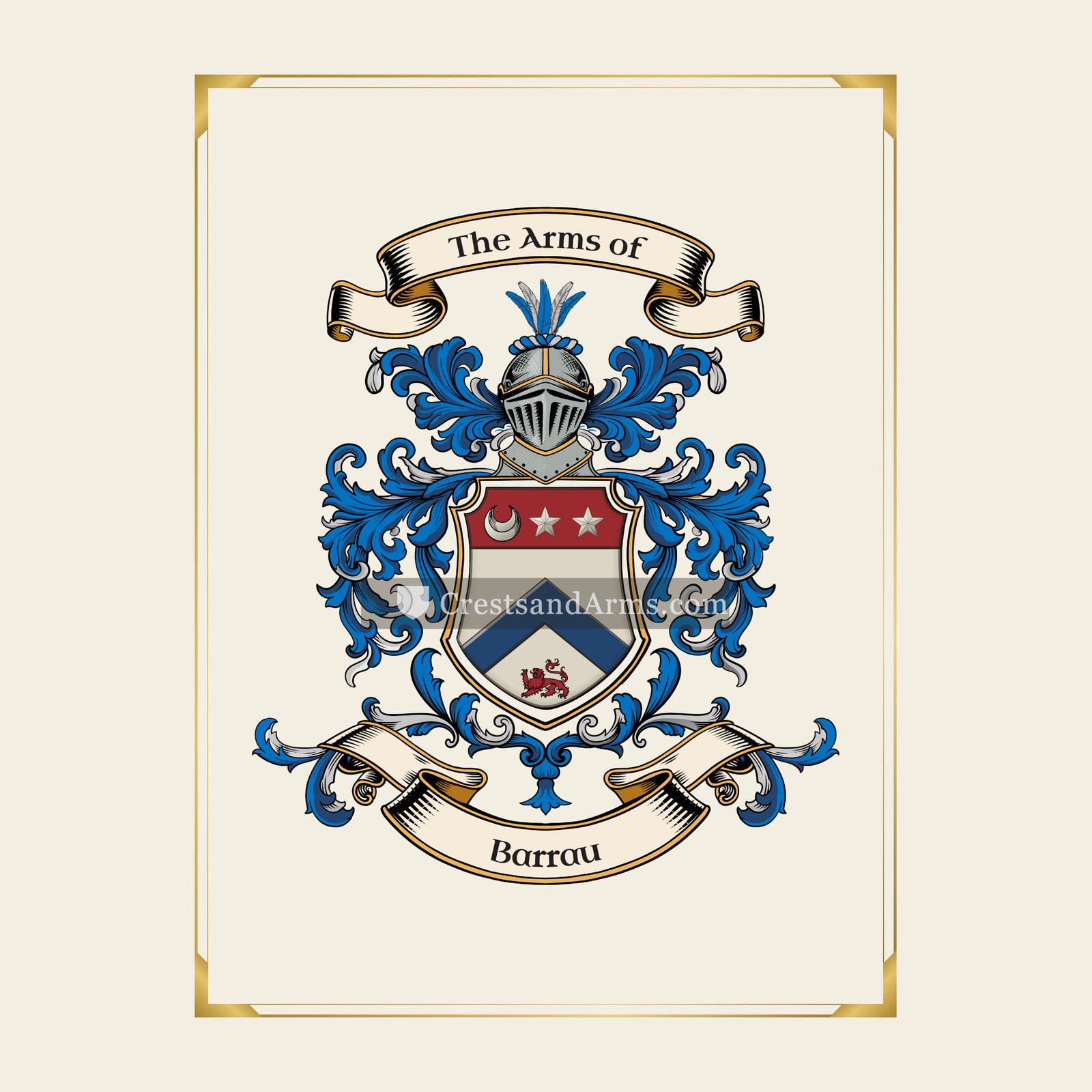 With gold border