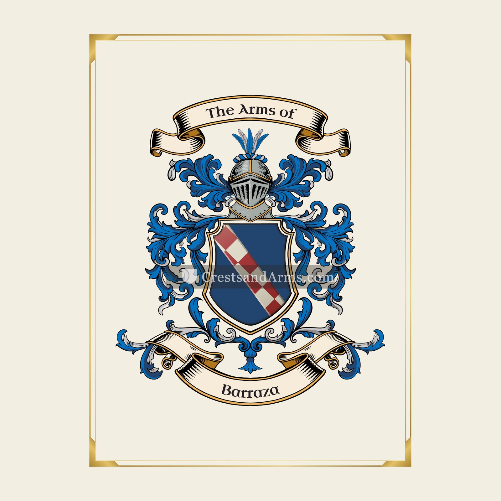 With gold border