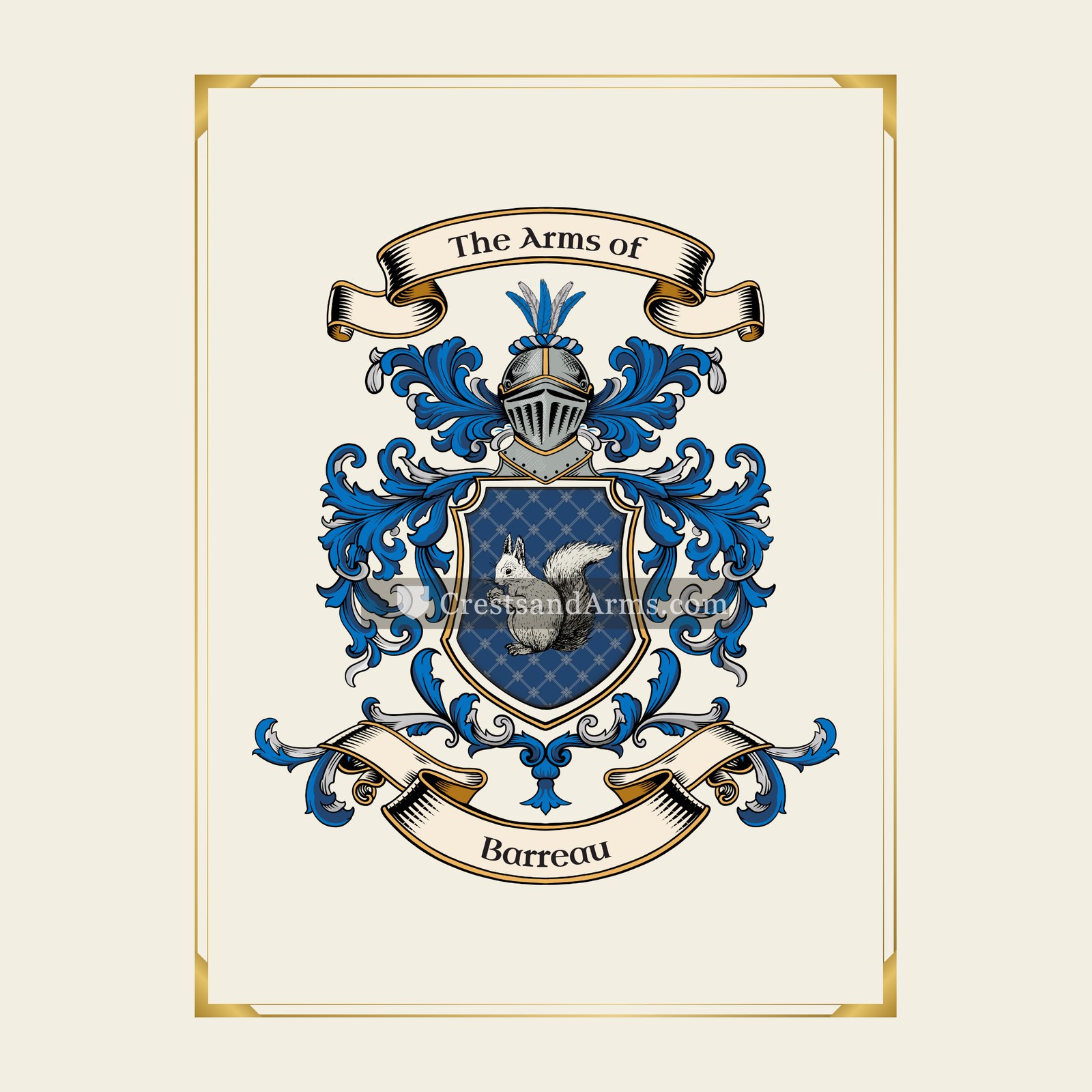 With gold border