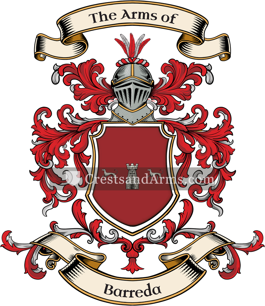 The Barreda coat of arms, drawn from the recorded blazon