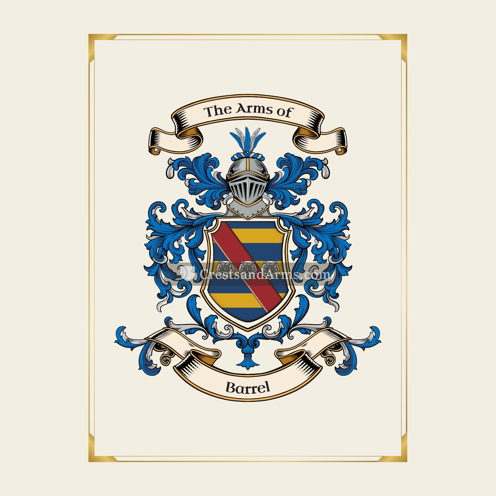 With gold border