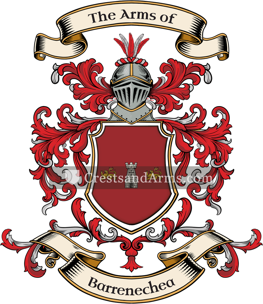The Barrenechea coat of arms, drawn from the recorded blazon