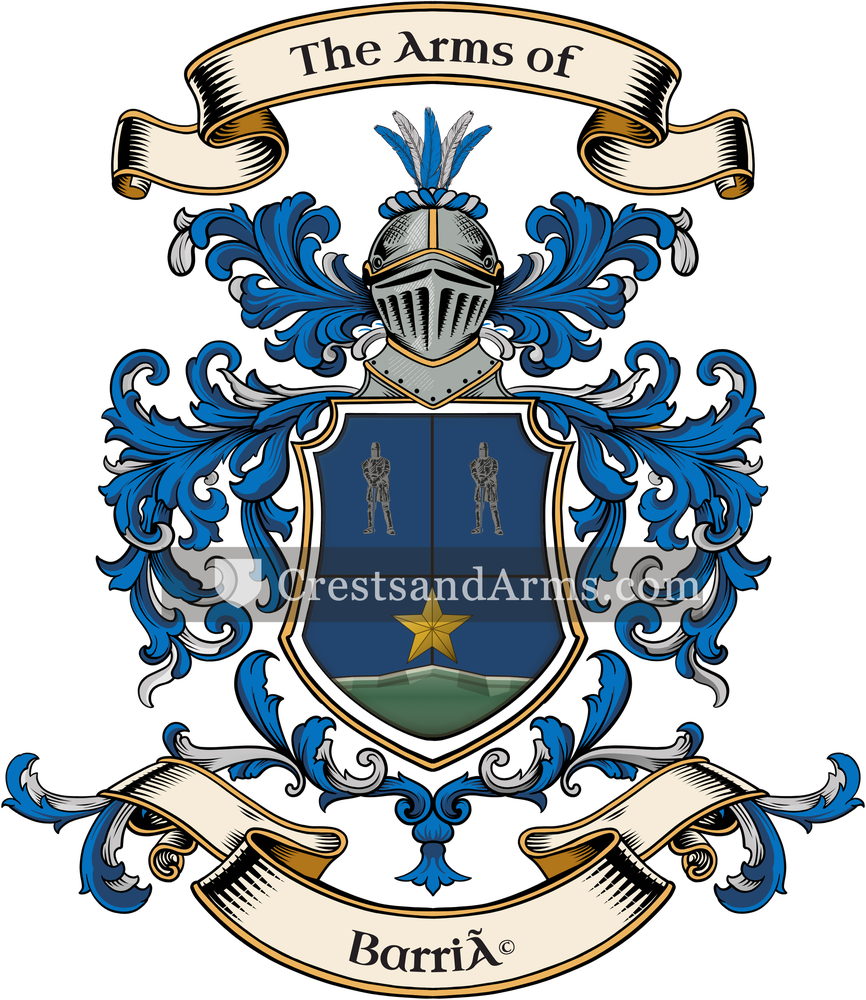The Barrié coat of arms, drawn from the recorded blazon