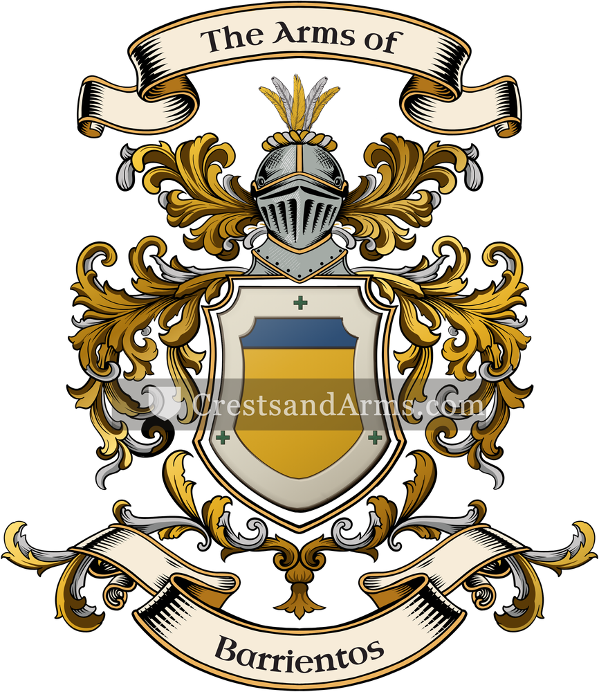 The Barrientos coat of arms, drawn from the recorded blazon