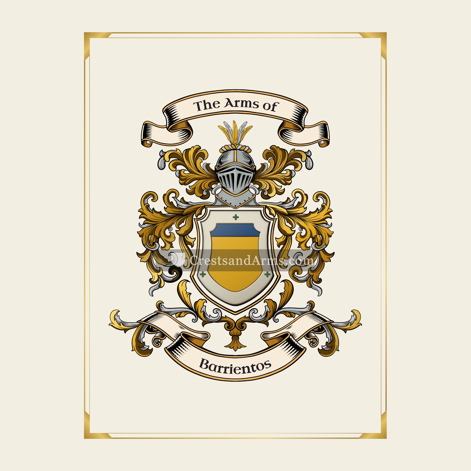 With gold border