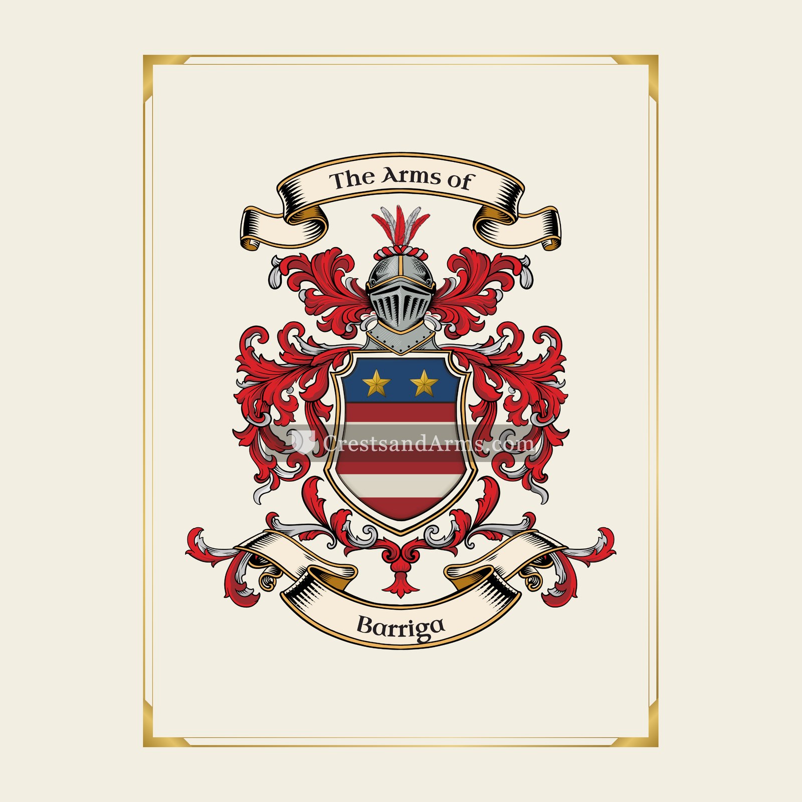 With gold border
