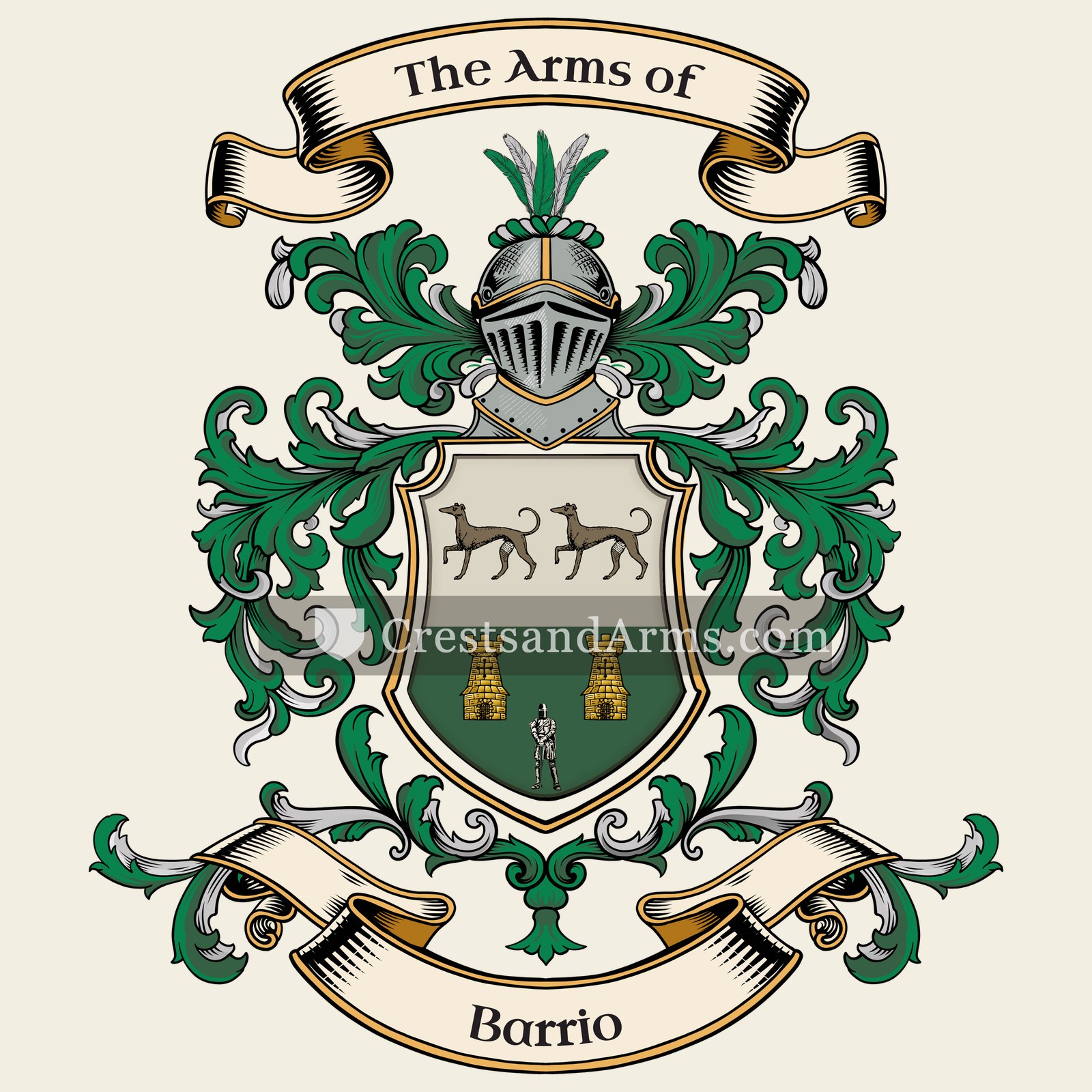 The Barrio coat of arms, drawn from the recorded blazon