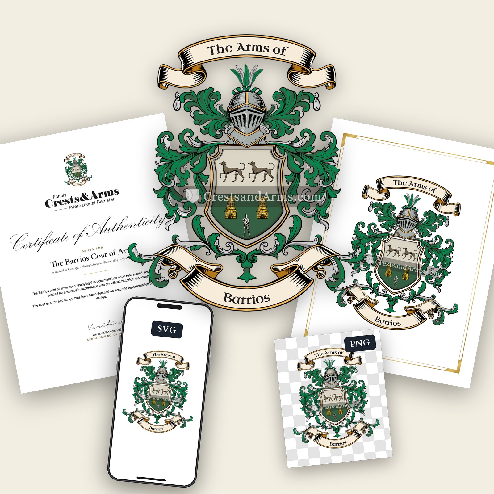 The Barrios arms on the coat of arms — digital pack
