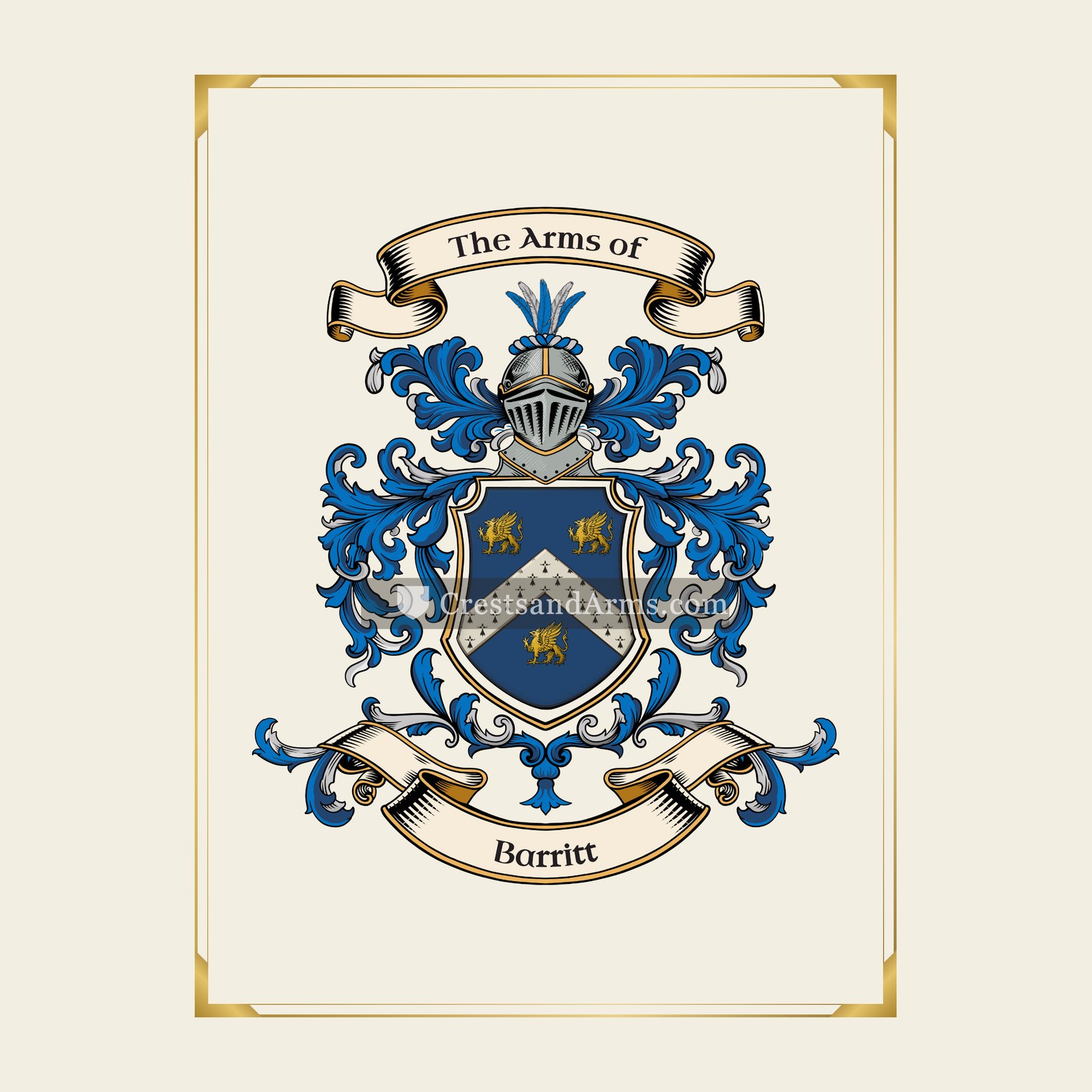 With gold border