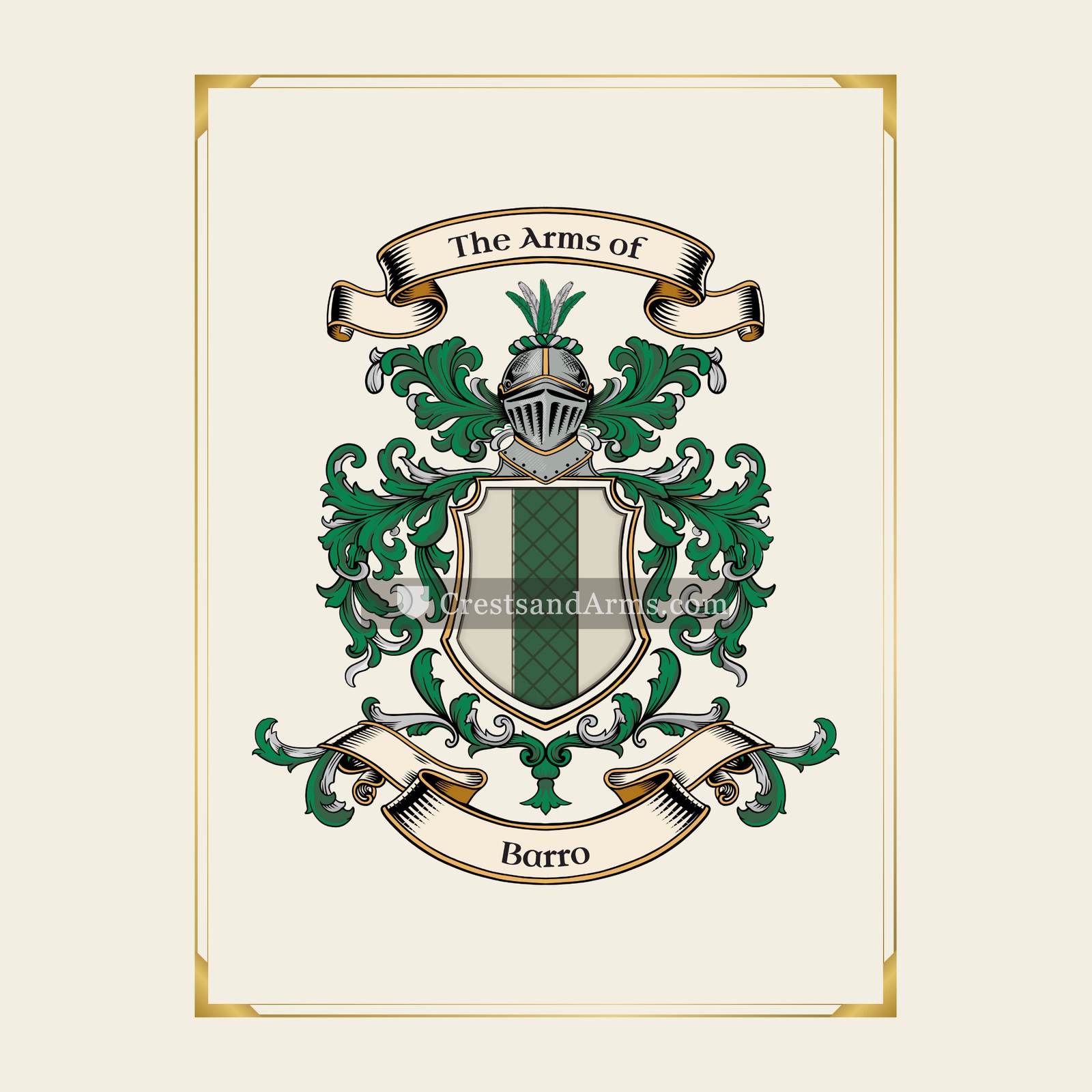 With gold border